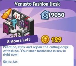 The Sims Social, Venusto Fashion Desk