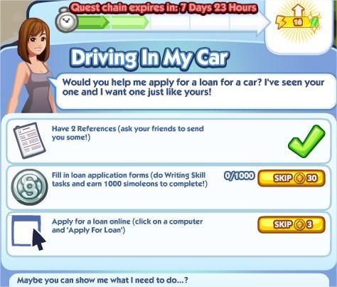 The Sims Social, Driving In My Car 2