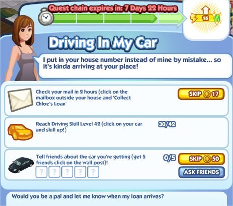 The Sims Social, Driving In My Car 5