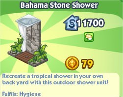 The Sims Social, Bahama Stone Shower