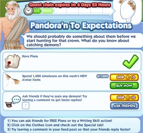 The Sims Social, Pandora'n To Expectations 2