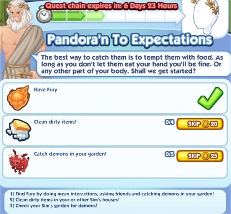 The Sims Social, Pandora'n To Expectations 3