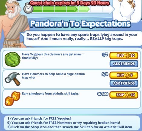 The Sims Social, Pandora'n To Expectations 5