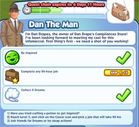 The Sims Social, Dan The Man 3