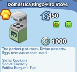 The Sims Social, Domestica Ringo-Fire Stove