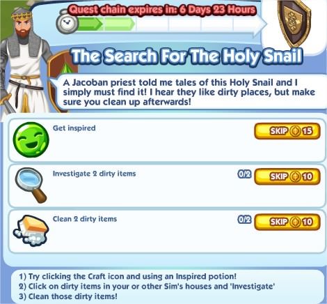 The Sims Social, The Search For The Holy Snail 2