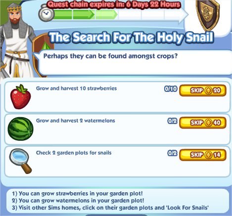 The Sims Social, The Search For The Holy Snail 3