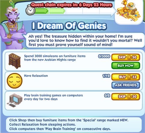 The Sims Social, I Dream  Of Genies 2