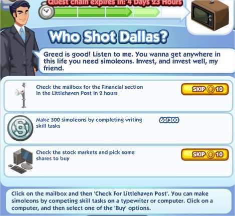 The Sims Social, Who Shot Dallas 4