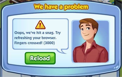 The Sims Social, Error 3000