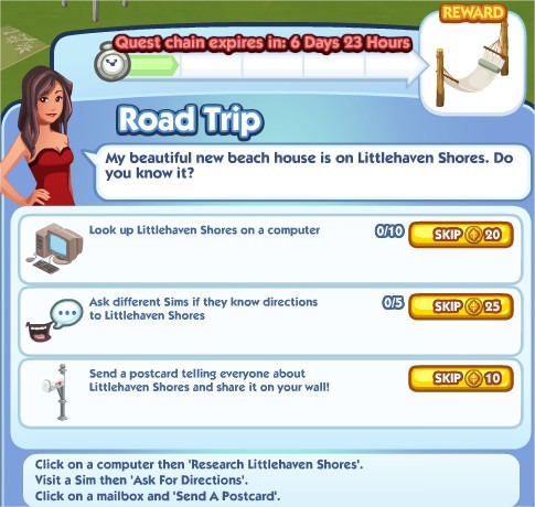 The Sims Social, Road Trip