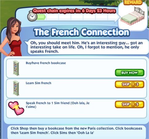 The Sims Social, The French Connection 1