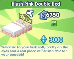 The Sims Social, Blush Pink Double Bed