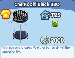 The Sims Social, CharKoohl Black BBQ