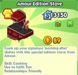 The Sims Social, Amour Edition Stove