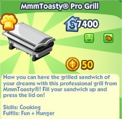 The Sims Social, MmmToasty® Pro Grill