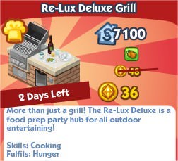 The Sims Social, Re-Lux Deluxe Grill