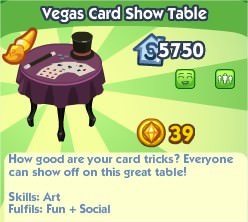 The Sims Social, Vegas Card Show Table