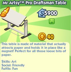 The Sims Social, Mr Artsy™ Pro Draftsman Table