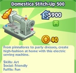 The Sims Social, Domestica Stitch-Up 500