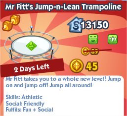 The Sims Social, Mr Fitt's Jump-n-Lean Trampoline