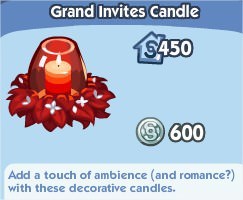 The Sims Social, Grand Invites Candle