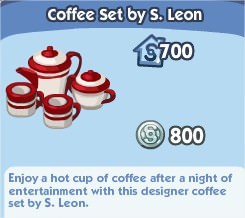 The Sims Social, Coffee Set by S. Leon