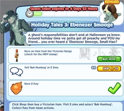 The Sims Social, Holiday Tales 3: Ebenezer Smooge 1
