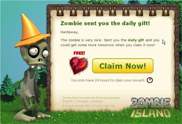 Zombie Island, E-mail Bonus