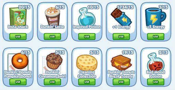 The Sims Social, Food