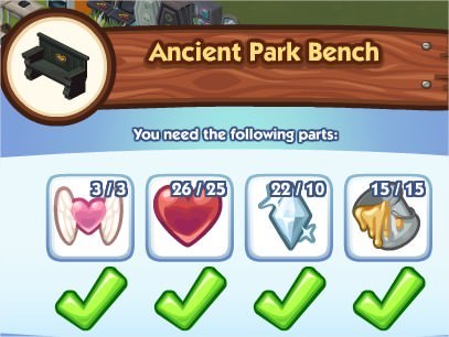 The Sims Social, Ancient Park Bench
