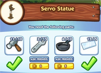 The Sims Social, Servo Statue