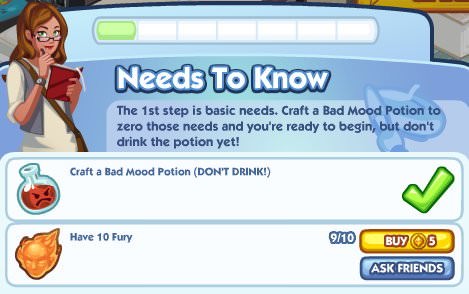 The Sims Social, Need to Know 1