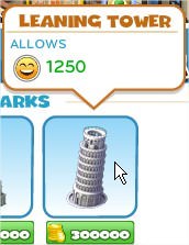 CityVille, leaning tower