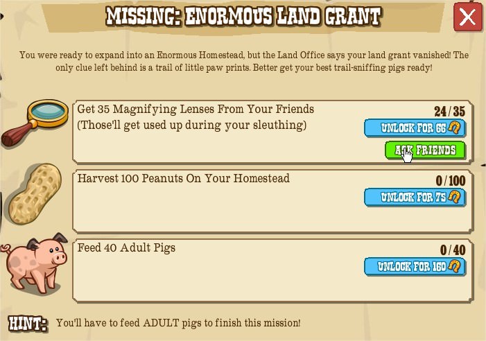 MISSING: ENORMOUS LAND GRANT