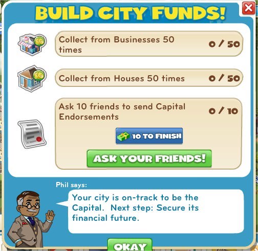 Build City funds!