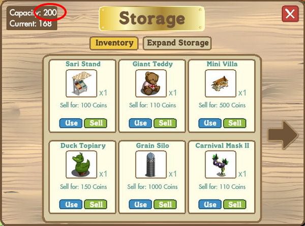 farmville, storage