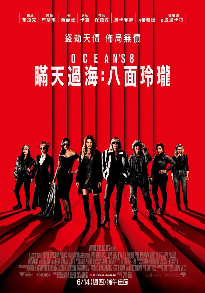 Movie, Ocean's 8(美國) / 瞞天過海：八面玲瓏(台) / 盜海豪情：8美千嬌(港) / 瞒天过海：美人计(網), 電影海報, 台灣