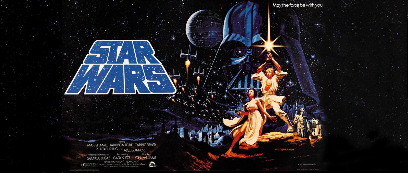Movie, Star Wars Episode IV: A New Hope(美國, 1977) / 星際大戰四部曲：曙光乍現(台灣) / 星球大战IV：新希望(中國) / 星球大戰：新的希望(香港), 電影海報, 美國, 橫版